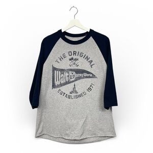 Walt Disney World Navy and Gray Raglan Baseball Tee